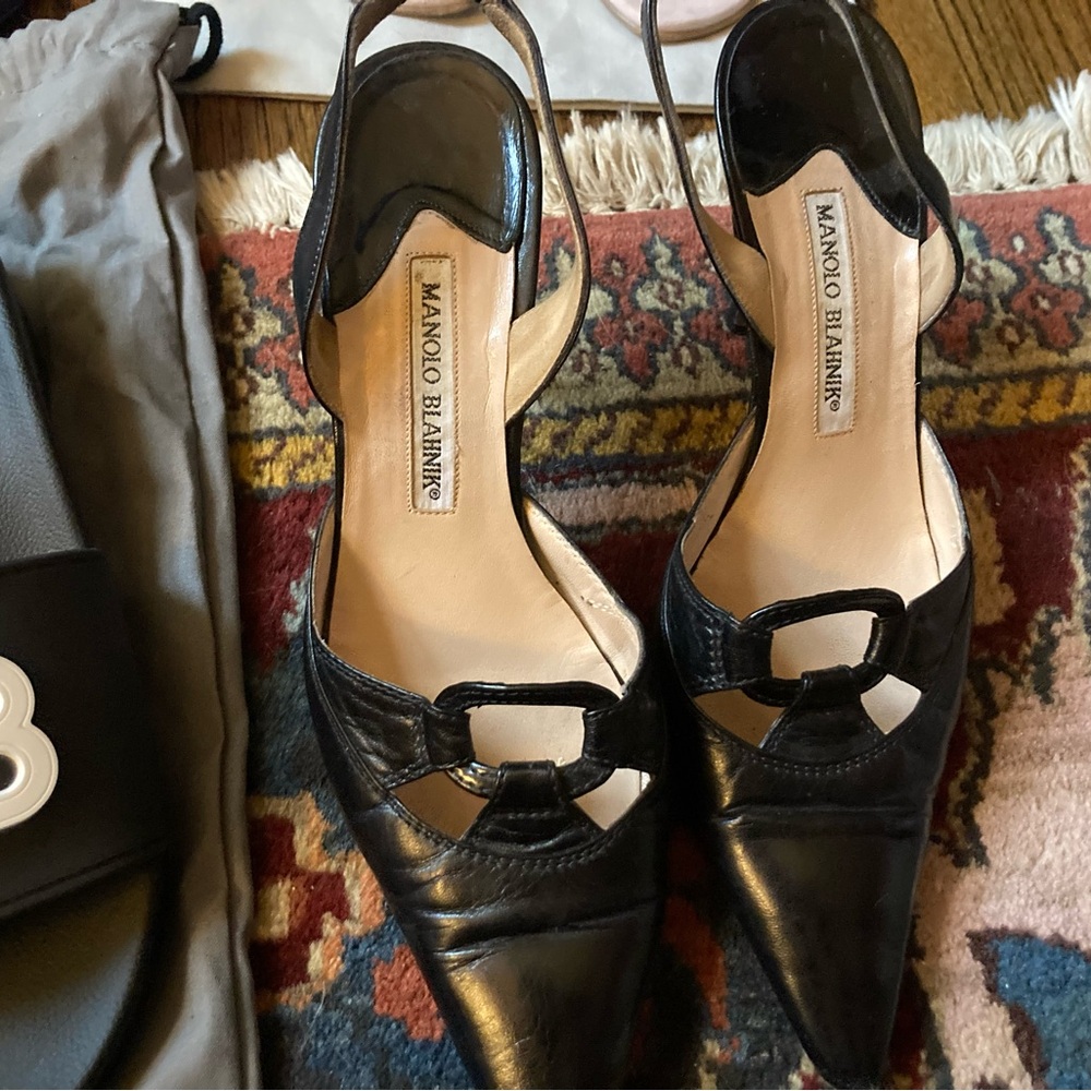 Well Loved Black Manolo Blahniks with lots of life left! :)